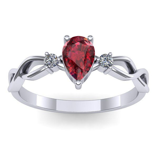 Inel de logodna cu rubin lacrima