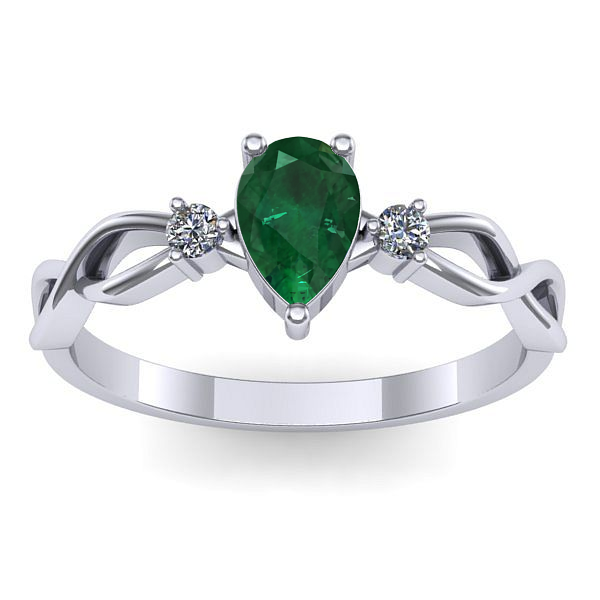 Inel cu smarald lacrima