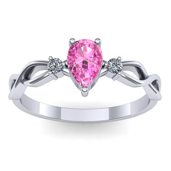 Inel de logodna cu safir roz lacrima