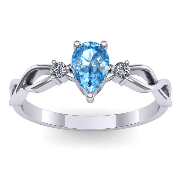 Inel de logodna cu topaz blue lacrima