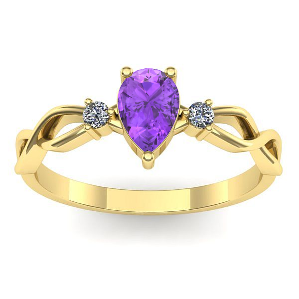 Inel cu ametist lacrima