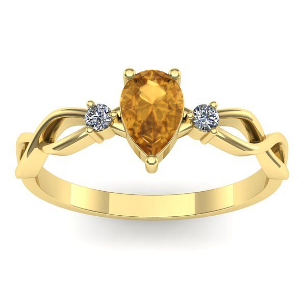 Inel logodna cu citrin lacrima