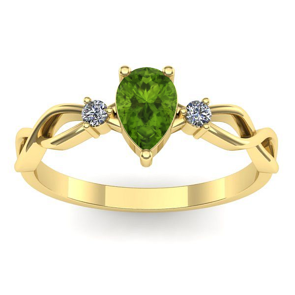 Inel cu peridot lacrima