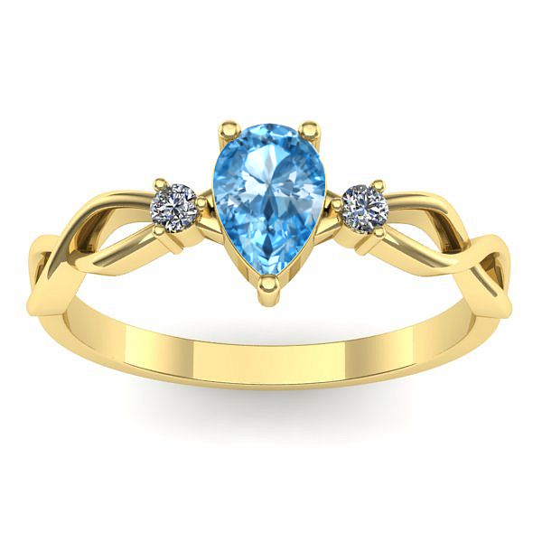 Inel cu topaz blue lacrima