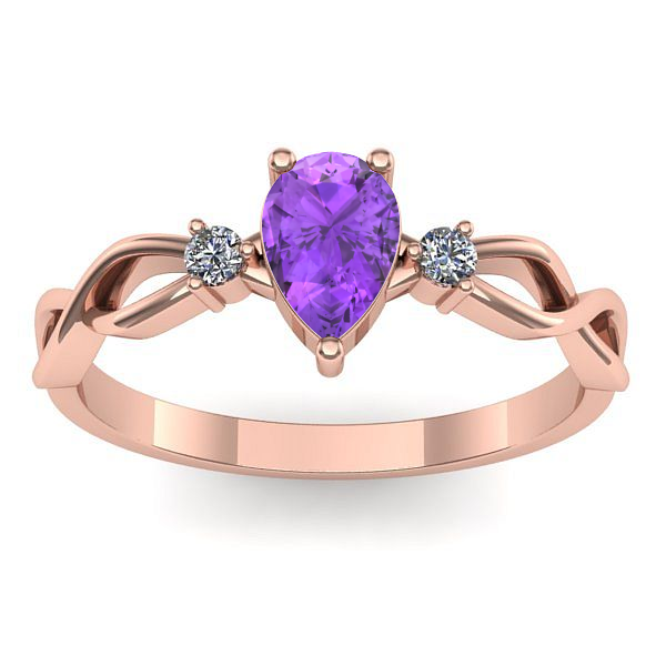 Inel logodna cu ametist lacrima