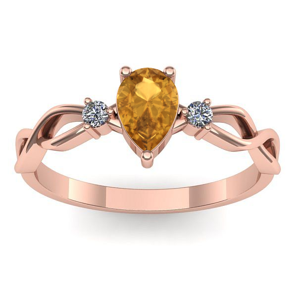 Inel de logodna cu citrin lacrima