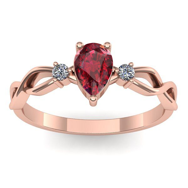 Inel de logodna cu rubin lacrima