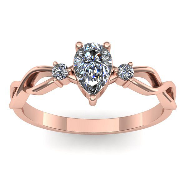 Inel logodna cu safir alb lacrima