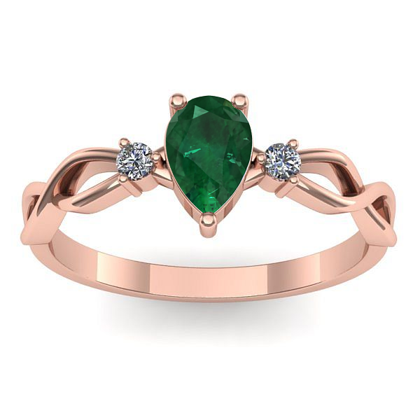 Inel cu smarald lacrima