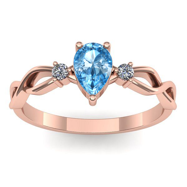 Inel de logodna cu topaz blue lacrima