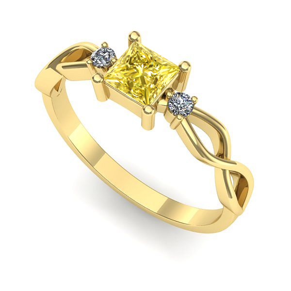 Inel de logodna din aur galben cu safir galben