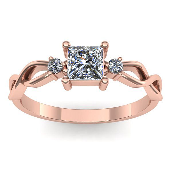 Inel logodna cu diamant patrat