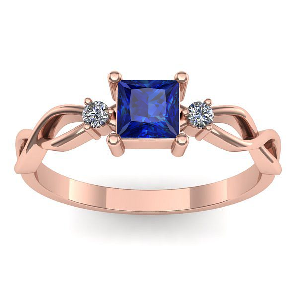 Inel de logodna cu safir patrat