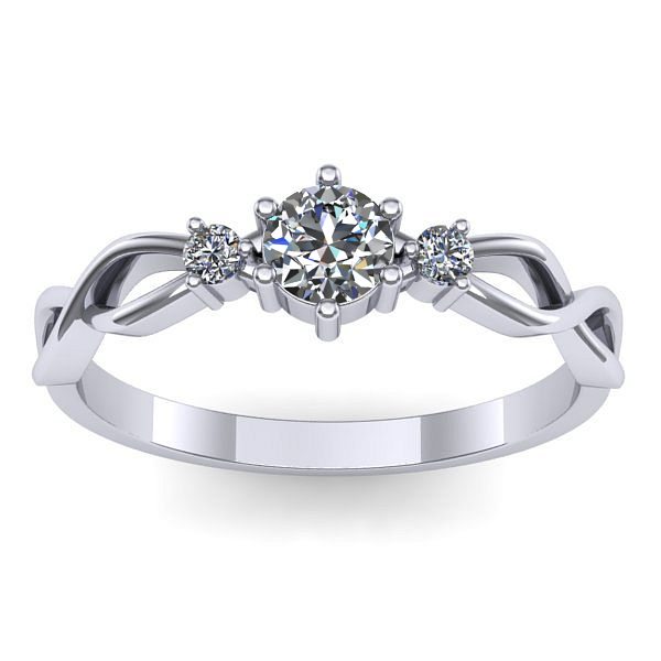 Inel cu diamant rotund