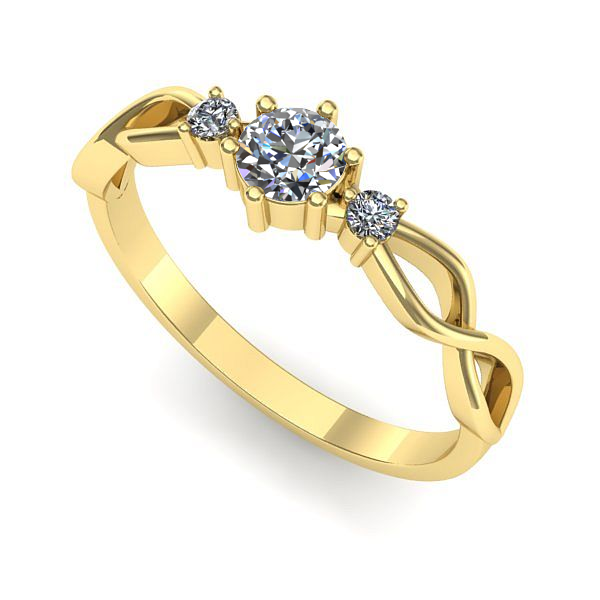 Inel logodna din aur galben cu diamant