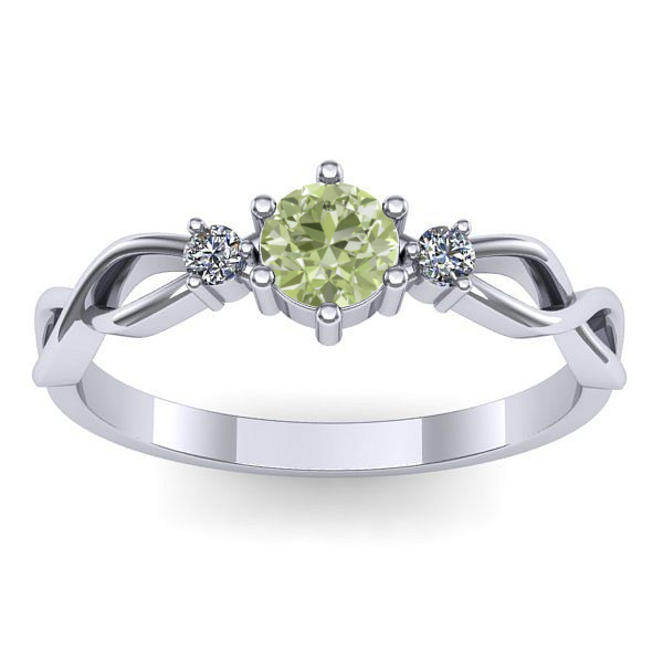 Inel logodna cu diamant de laborator verde rotund