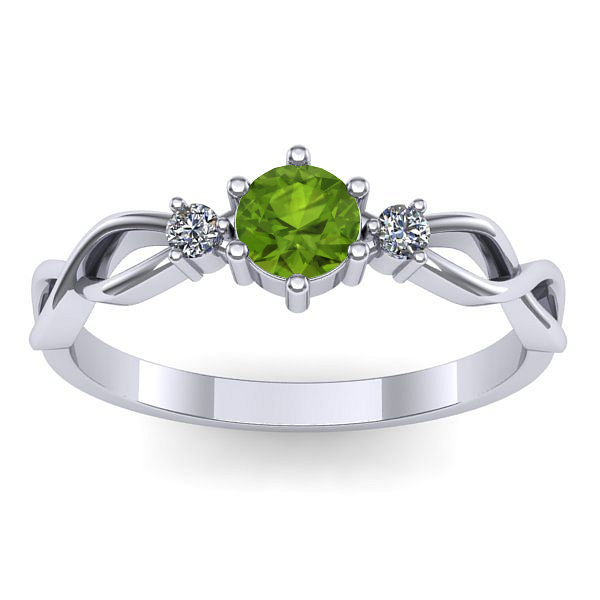 Inel cu peridot rotund