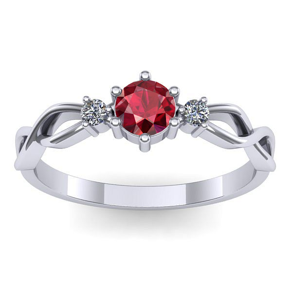 Inel cu rubin rotund