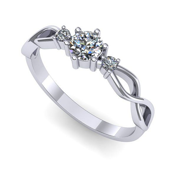 Inel din aur alb cu safir alb