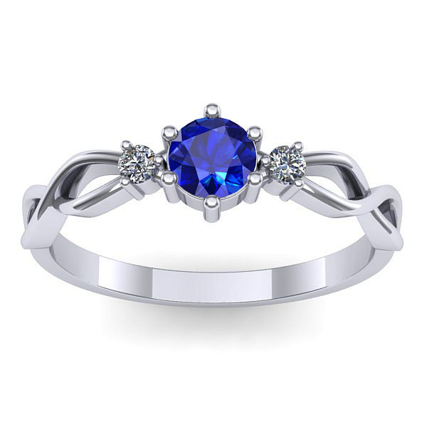 Inel de logodna cu safir rotund