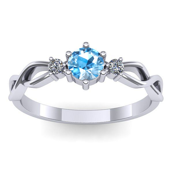 Inel cu topaz blue rotund