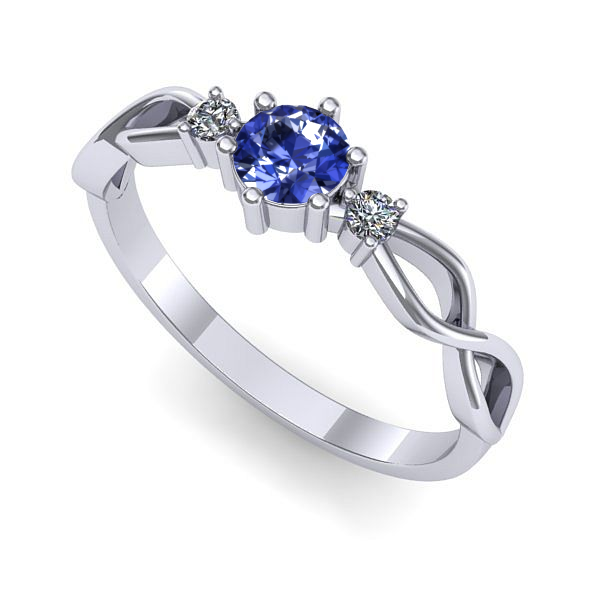 Inel din aur alb cu tanzanit