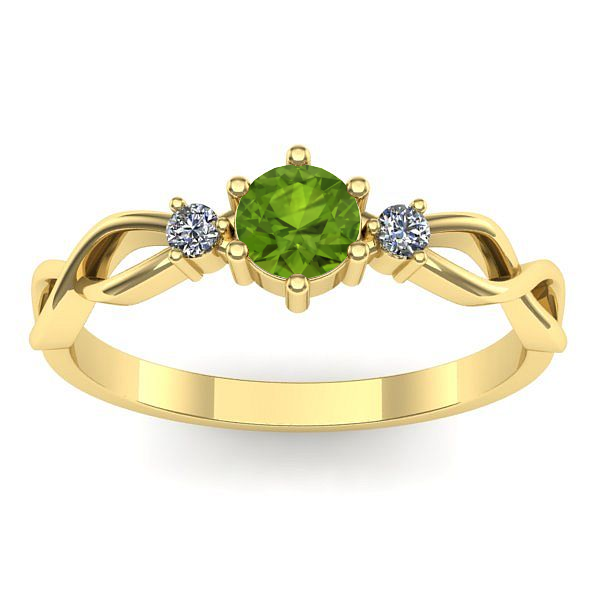 Inel logodna cu peridot rotund