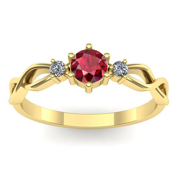 Inel cu rubin rotund