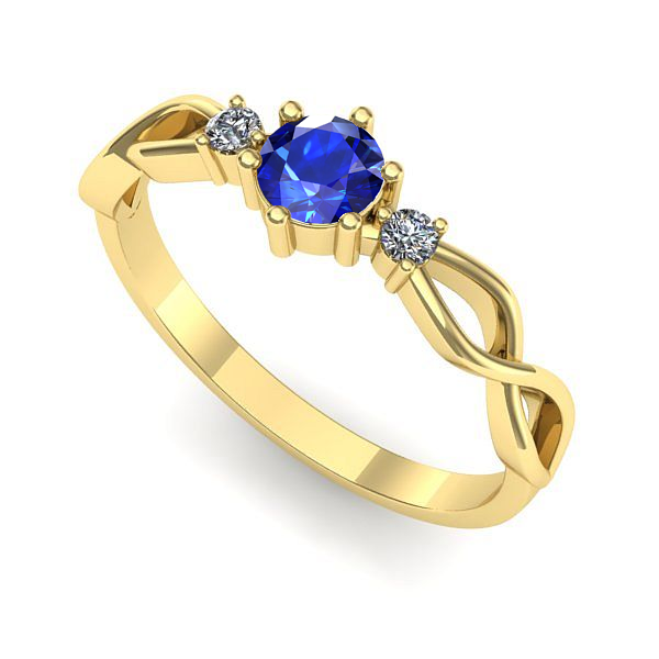 Inel din aur galben cu safir