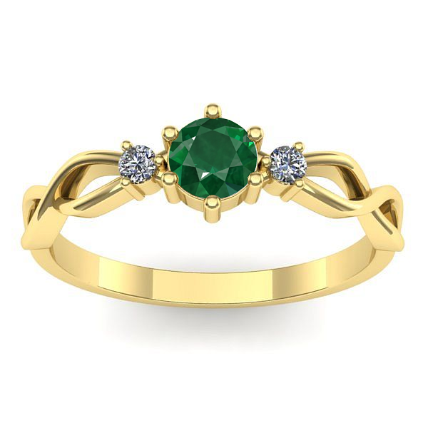 Inel cu smarald rotund