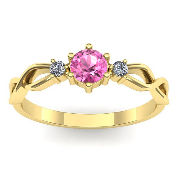 Inel cu safir roz rotund