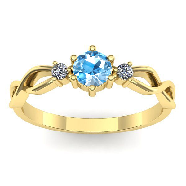 Inel logodna cu topaz blue rotund