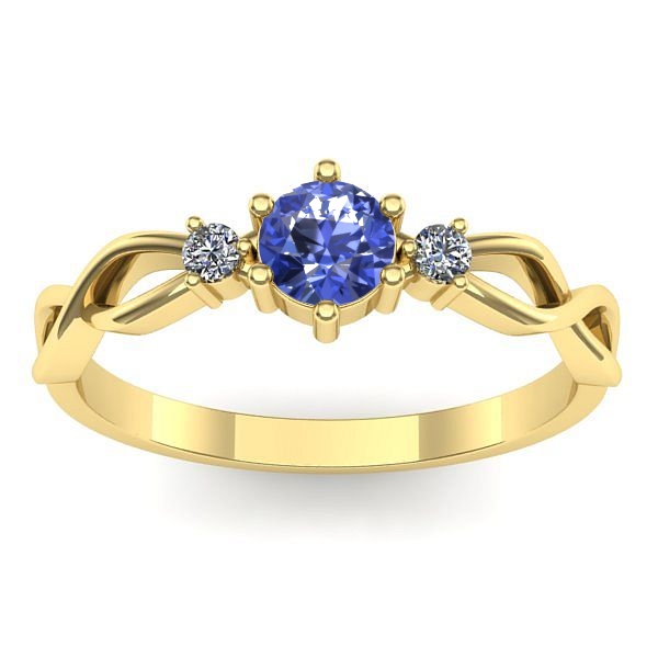 Inel cu tanzanit rotund