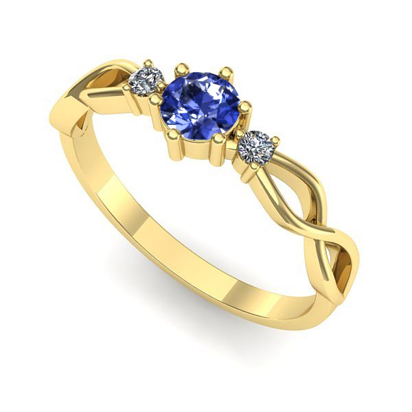 Inel din aur galben cu tanzanit