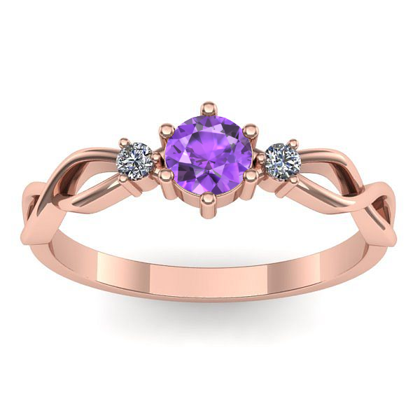 Inel cu ametist rotund