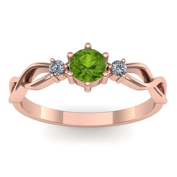 Inel cu peridot rotund