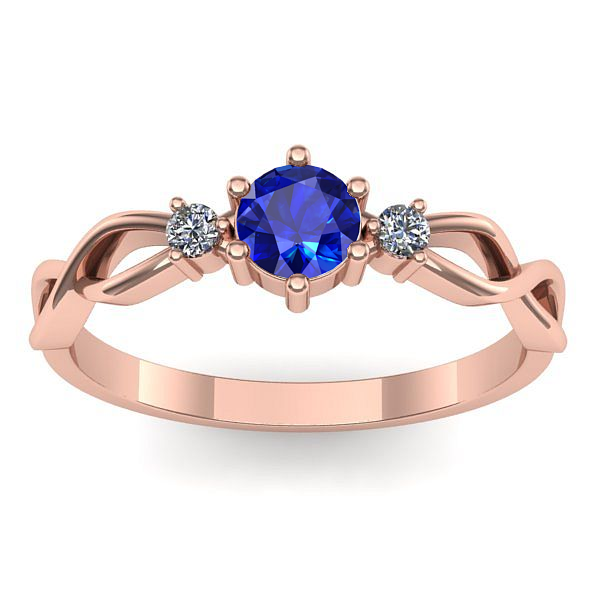 Inel de logodna cu safir rotund