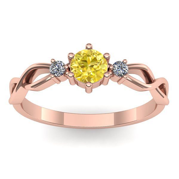 Inel cu safir galben rotund