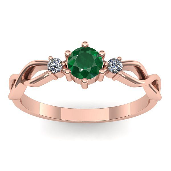 Inel cu smarald rotund