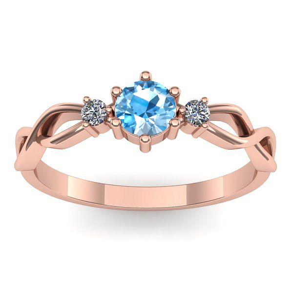 Inel cu topaz blue rotund