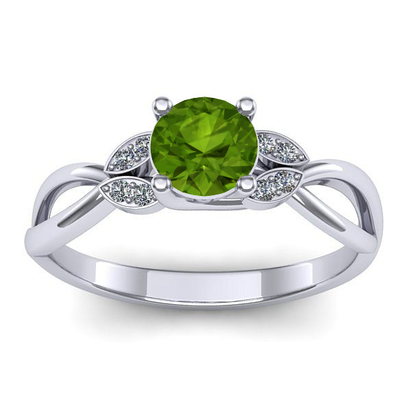 Inel cu peridot rotund