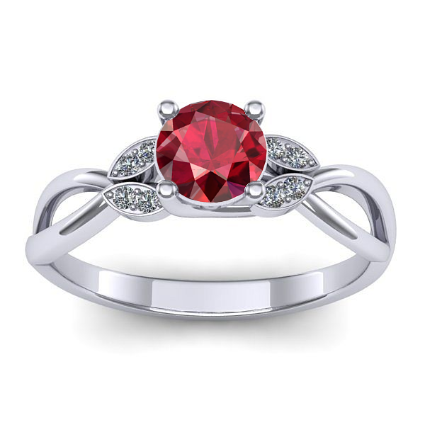 Inel logodna cu rubin rotund