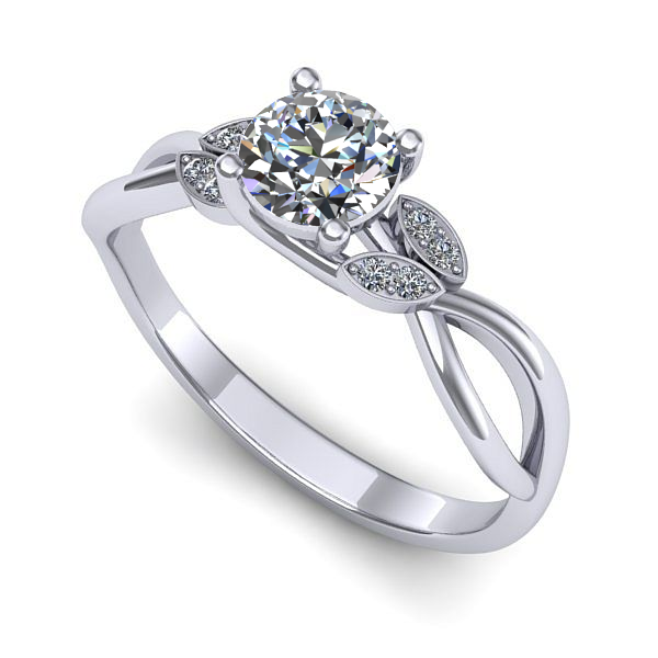 Inel logodna din aur alb cu safir alb