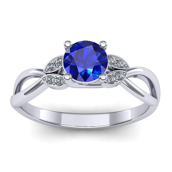 Inel logodna cu safir rotund