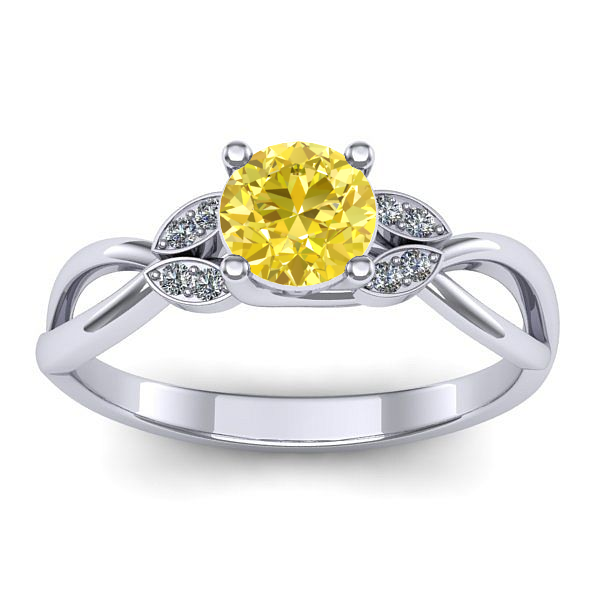 Inel logodna cu safir galben rotund