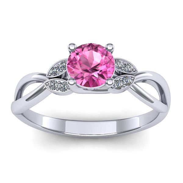 Inel cu safir roz rotund
