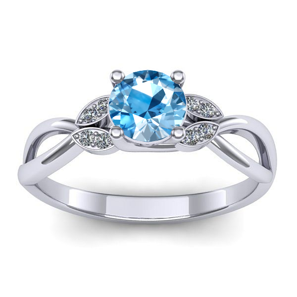 Inel logodna cu topaz blue rotund