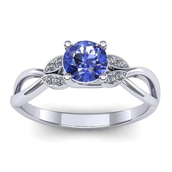Inel de logodna cu tanzanit rotund