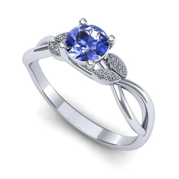 Inel din aur alb cu tanzanit