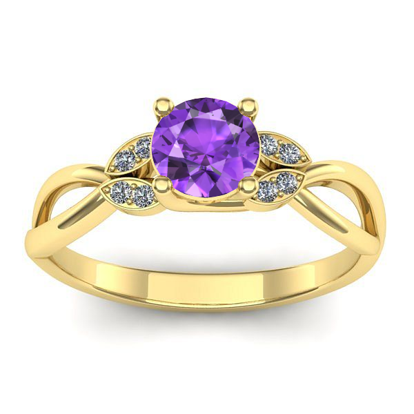 Inel cu ametist rotund